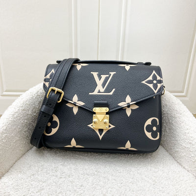 LV Pochette Metis in Bicolor Black and Creme Giant Monogram Empreinte Leather and GHW (M45773)