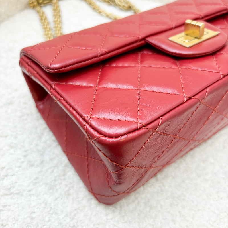 Chanel Classic 2.55 Reissue Mini Flap in Red Distressed Calfskin and AGHW