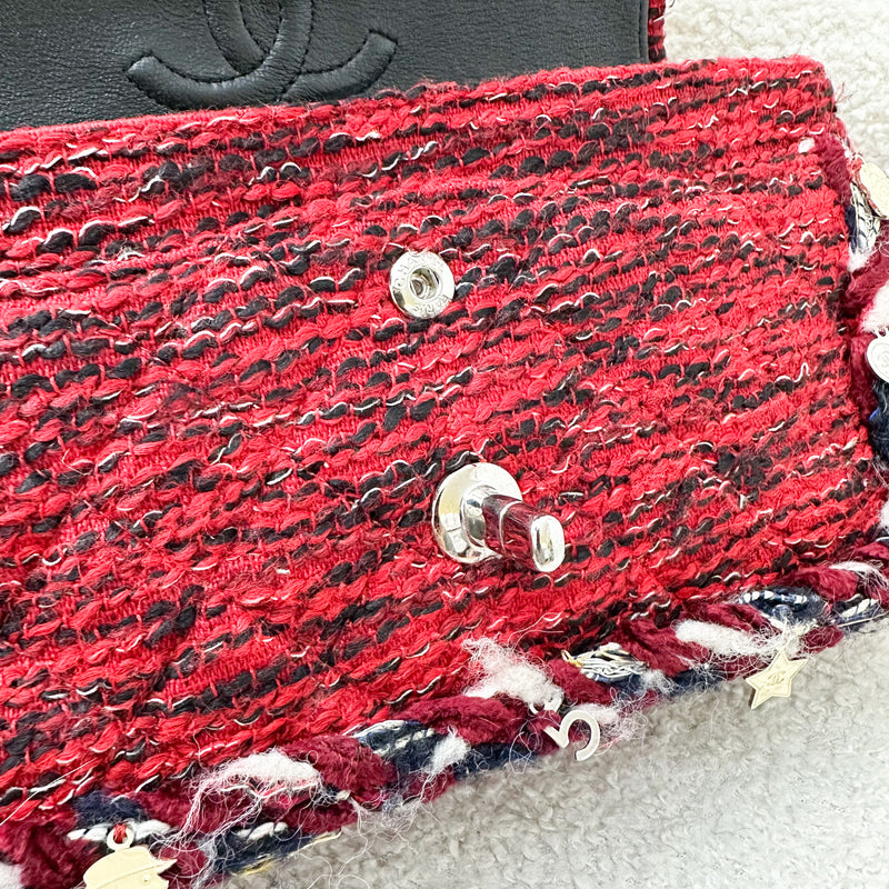 Chanel Small Classic Flap CF in Red Tweed and SHW