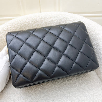 Chanel 22A Seasonal Flap in Black Lambskin and AGHW