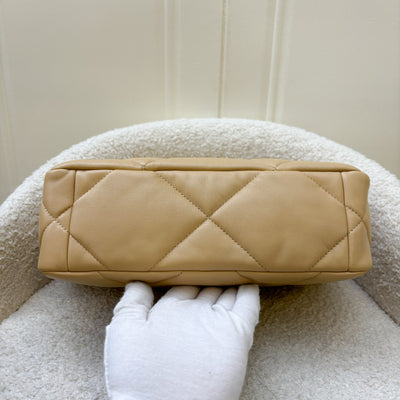 Chanel 19 Small Flap in 22C Beige Lambskin and 3-Tone Hardware