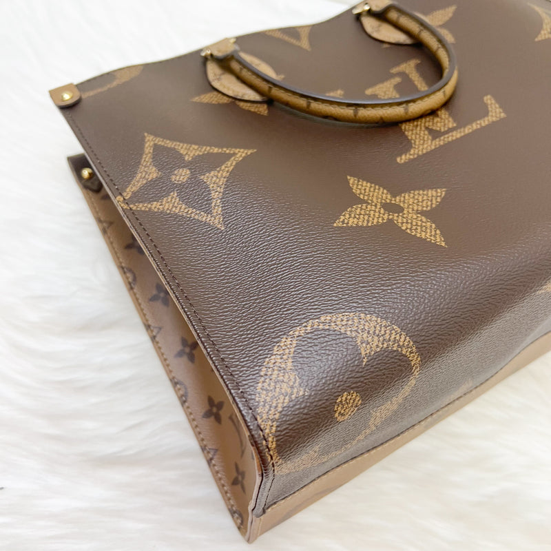 LV Onthego MM in Reverse Monogram Canvas and GHW