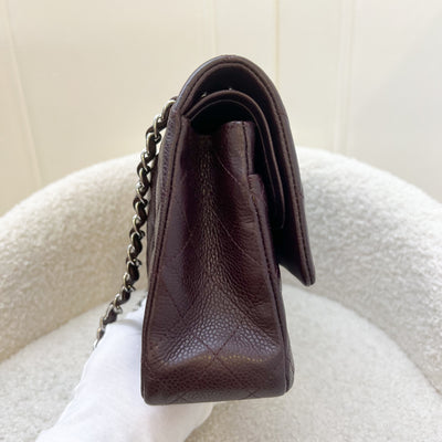 Chanel Medium Classic Flap CF in Dark Brown Caviar and SHW