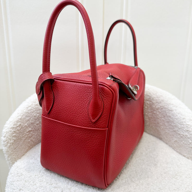 Hermes Lindy 26 in Rouge Casaque Clemence Leather and PHW