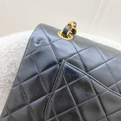 Chanel Vintage Medium Classic Flap CF in Black Lambskin and 24K Plated GHW