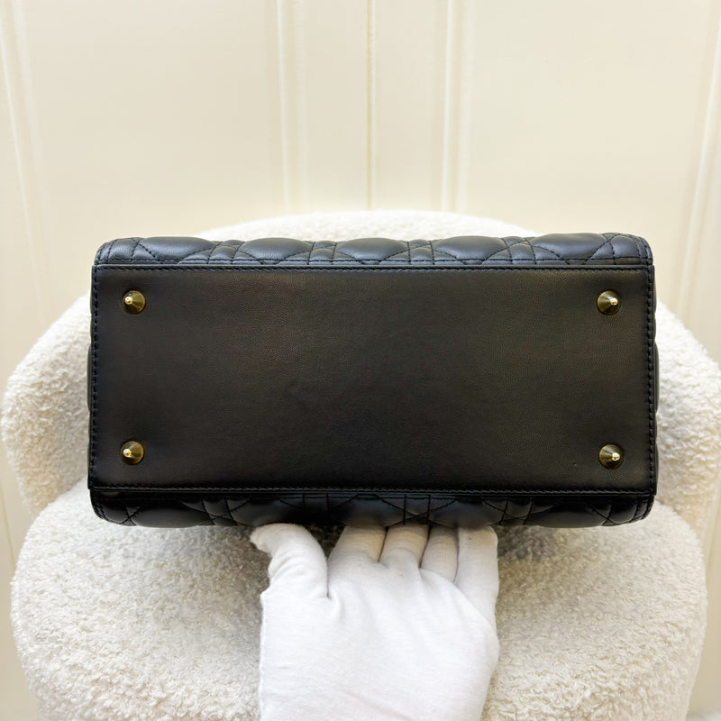 Dior Medium Lady Dior in Black Lambskin and GHW