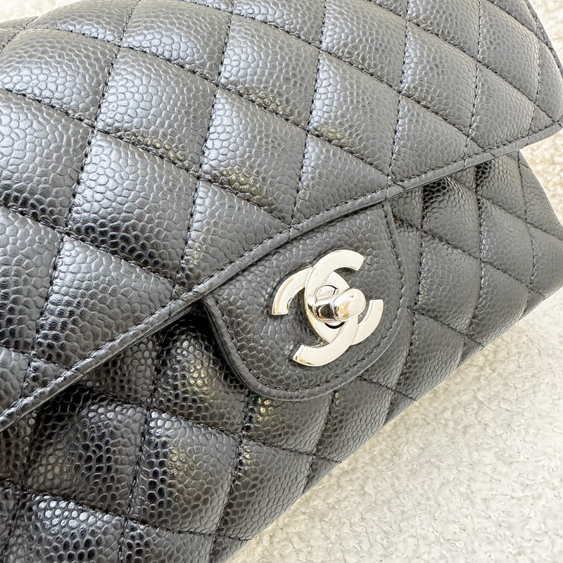 Chanel Small Classic Flap CF in Black Caviar and SHW