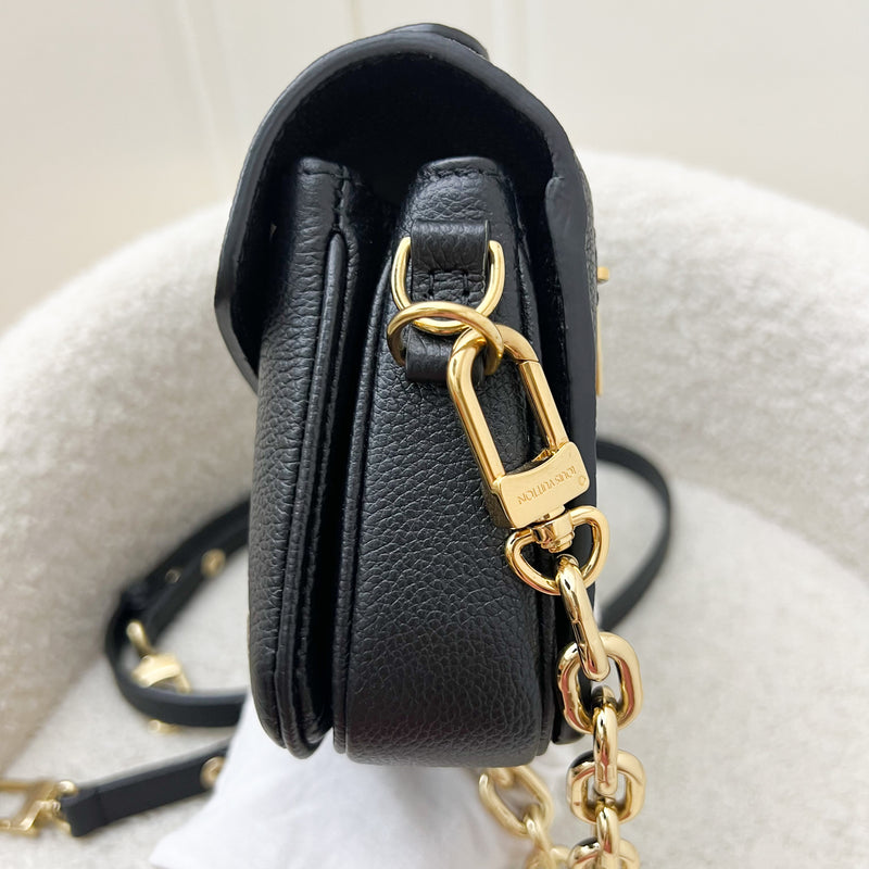 LV Pochette Metis East West in Black and Creme Giant Monogram Empreinte Leather and GHW