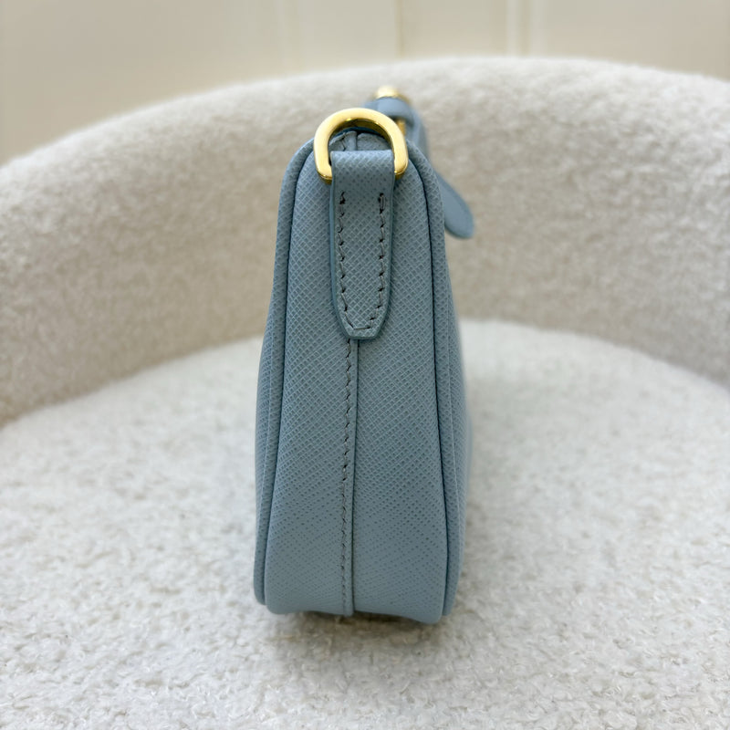 Prada Re-Edition Mini Bag in Baby Blue Saffiano Leather and GHW