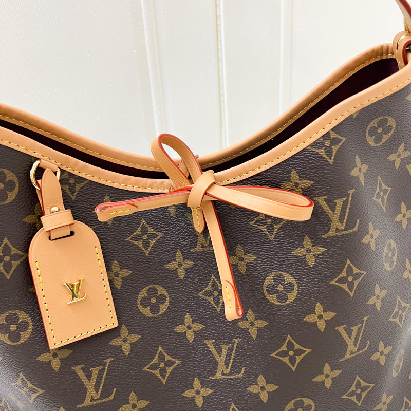 LV Carryall PM Hobo Bag in Monogram Canvas and GHW