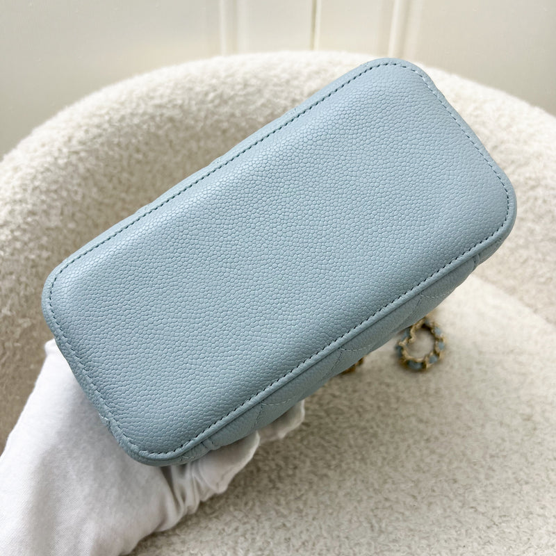 Chanel 22P Small Vanity in Light Blue Caviar and LGHW