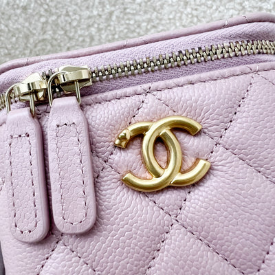 Chanel 24P Heart Adjustable Chain Cube Vanity in Pink Caviar and AGHW