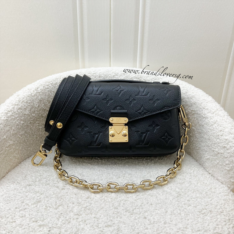 LV Pochette Metis East West in Black Giant Monogram Empreinte Leather and GHW