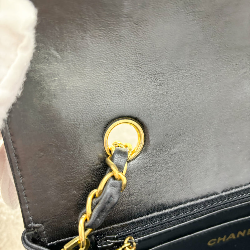 Chanel Small 22cm Diana Flap in Black Lambskin and 24K GHW