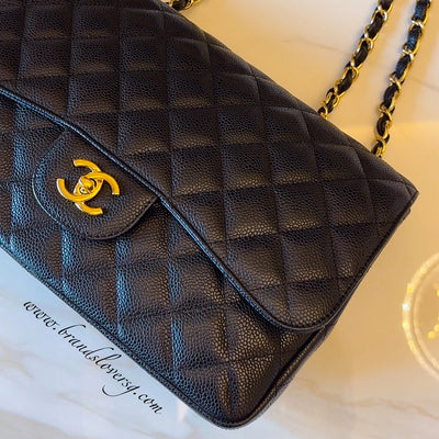 Chanel Jumbo Classic Flap SF in Black Caviar and GHW