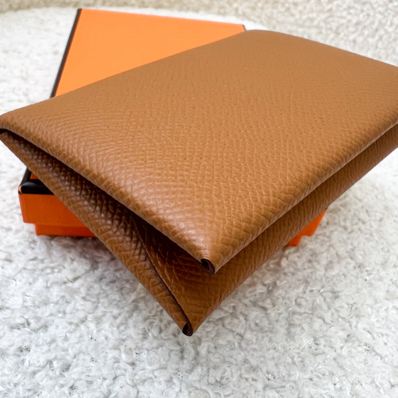 Hermes Calvi Duo in Gold Epsom Leather PHW