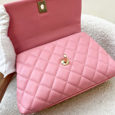 Chanel Small (24cm) Coco Handle in 20A Pink Caviar and LGHW