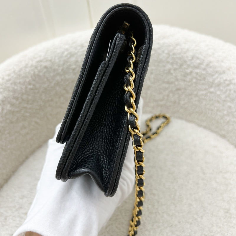 Chanel Classic Wallet on Chain WOC in Black Caviar and GHW