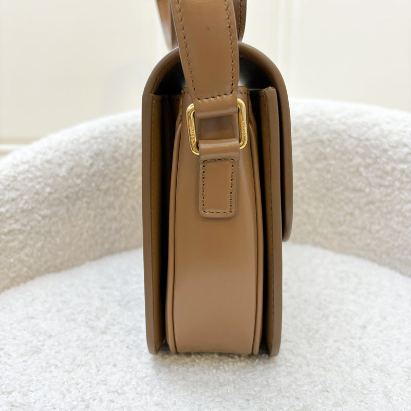 Celine Classique Triomphe Flap Bag in Bronze (Caramel) Shiny Calfskin and GHW