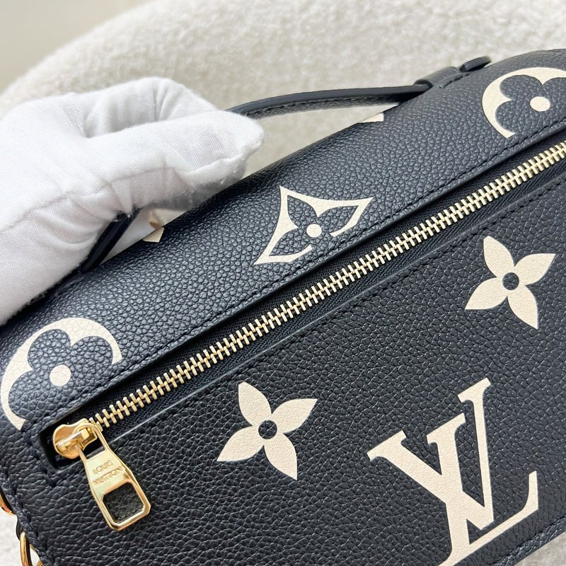 LV Pochette Metis East West in Black and Creme Giant Monogram Empreinte Leather and GHW