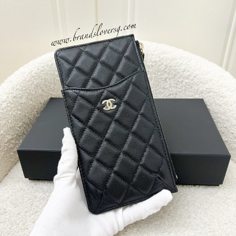 Chanel Classic Phone Pouch / Holder in Black Caviar and LGHW