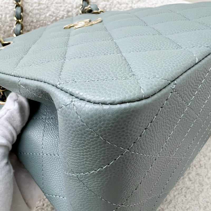 Chanel Bucket Bag in 23C Seafoam Grey Green Caviar and LGHW