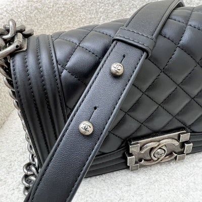 Chanel Small 20cm Boy Flap in Black Calfskin and RHW