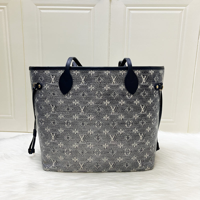 LV Neverfull MM in Monoglam Blue Canvas and GHW