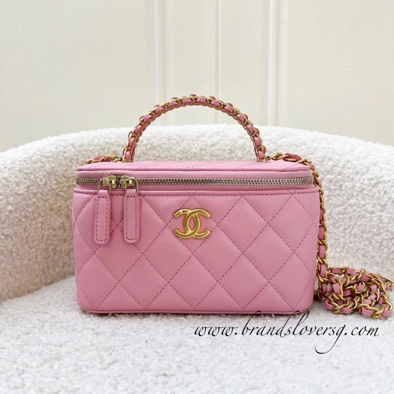 Chanel "Pick Me Up" Vanity on Chain in 22K Pink Lambskin and AGHW