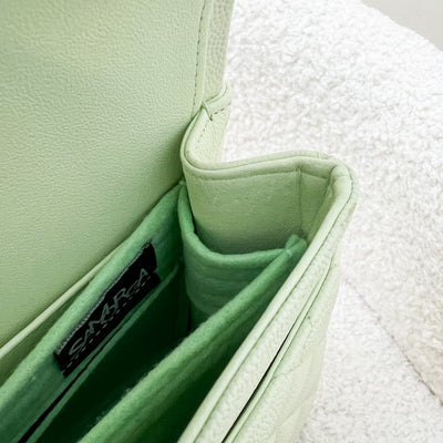 Chanel Medium Classic Flap CF in 22C Apple Green Caviar and LGHW