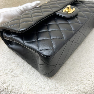 (June 2024 Receipt) Chanel Medium Classic Flap CF in Black Lambskin and GHW (Model: A01112)