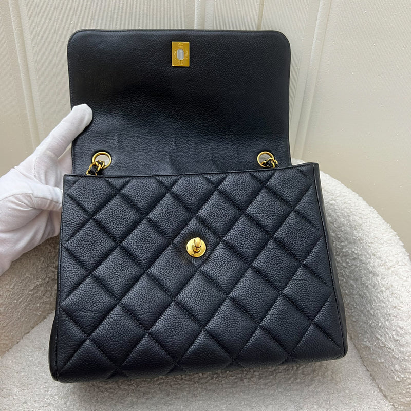 Chanel Vintage Medium Square Flap in Black Caviar and 24K GHW