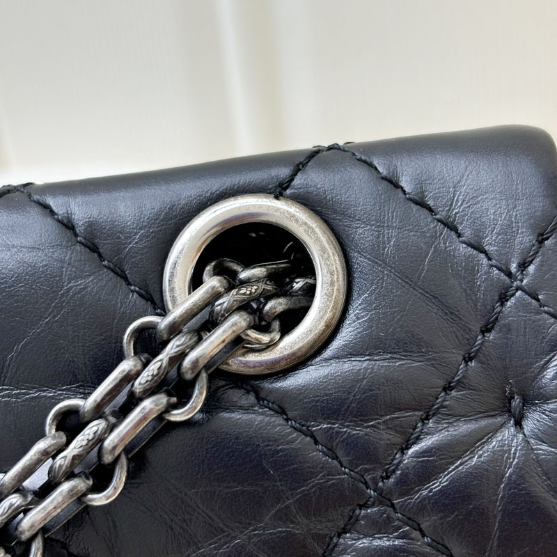 Chanel 2.55 Reissue 226 Flap in Black Distressed Calfskin and RHW