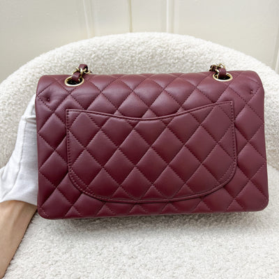 Chanel Small Classic Flap CF in Burgundy Lambskin and LGHW