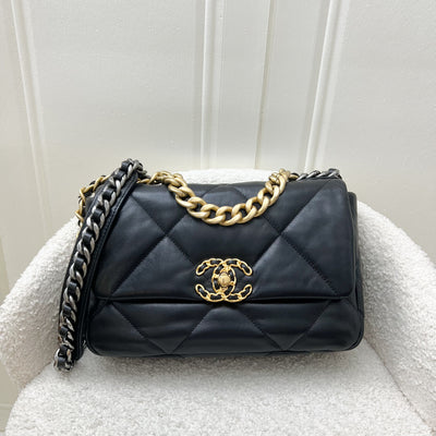 Chanel 19 Small Flap in Black Goatskin and 3-tone HW