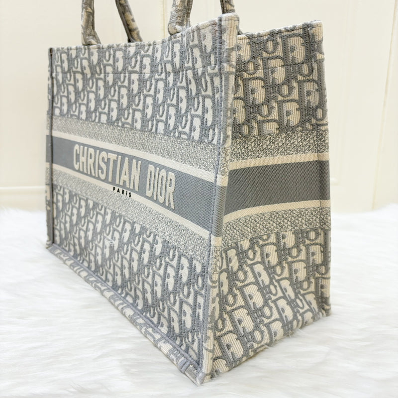 Dior Medium Book Tote in Grey Oblique Canvas