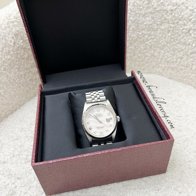 Rolex Datejust 36 (36mm) with Mother of Pearl Dial,18K White Gold Fluted Bezel with Jubilee Link Bracelet (16234)