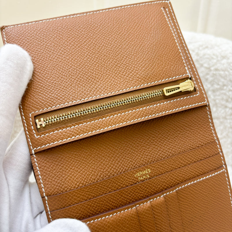 Hermes Bearn Wallet in Gold Epsom Leather and GHW