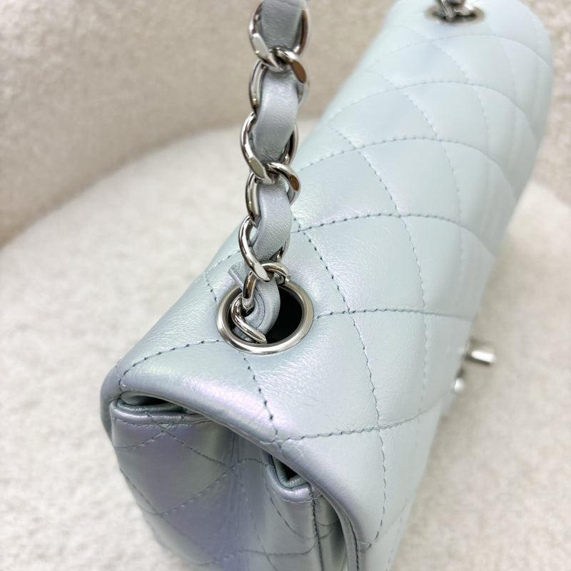 Chanel Mini Rectangle Flap in 21K Iridescent Blue Calfskin and SHW