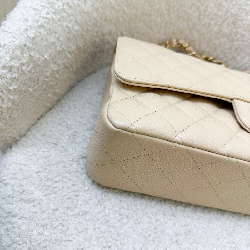 Chanel Medium Classic Flap CF in Beige Caviar and GHW