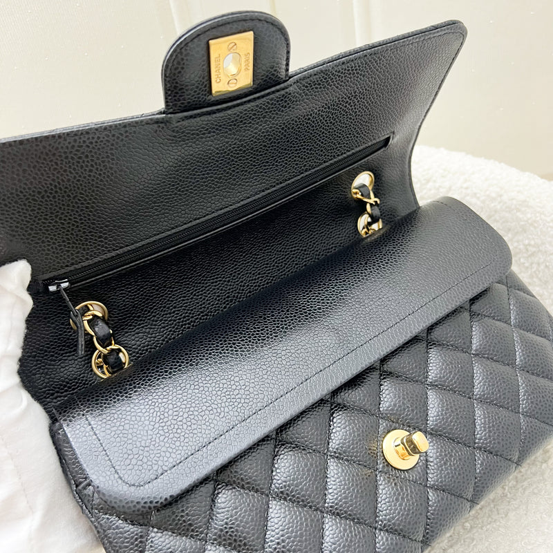 Chanel Medium Classic Flap CF in Black Caviar and GHW