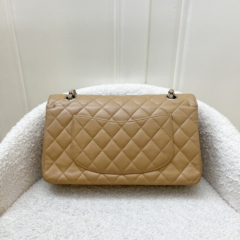 Chanel Medium Classic Flap CF in Beige Caviar and SHW