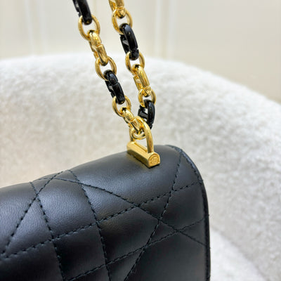 Dior Miss Caro Mini Flap Bag in Black Macrocannage Lambskin and GHW