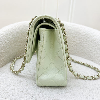 Chanel Medium Classic Flap CF in 22C Apple Green Caviar and LGHW