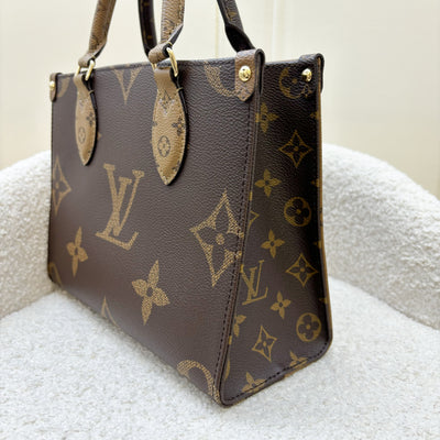 LV Onthego PM in Monogram and Reverse Monogram Canvas and GHW