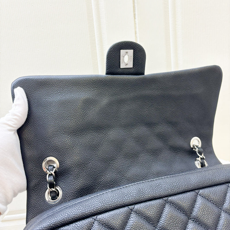 Chanel Easy Caviar Jumbo Flap Bag in Black Caviar and SHW