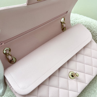 Chanel Medium Classic Flap CF in 22S Light Pink Caviar and LGHW