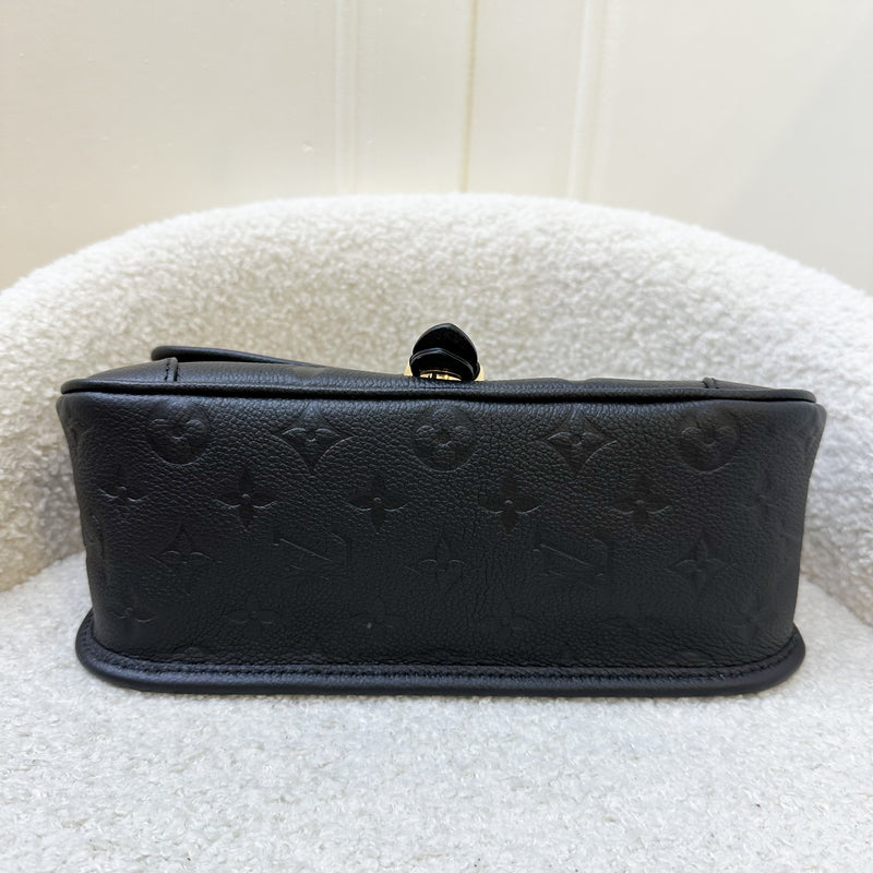 LV Diane Flap Bag in Black Monogram Empreinte Leather with Black Strap