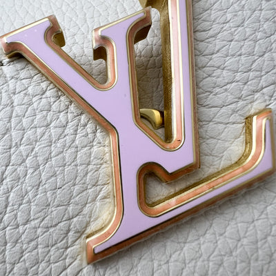 LV Capucines BB in Quartz (Cream) Calfskin, Pink and Cream Enamel and GHW