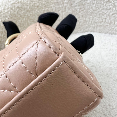 Dior Micro Lady D-Joy Bag in Rose des Vents Cannage Lambskin and LGHW (Model: S0910ONGE, Colour: M49P)